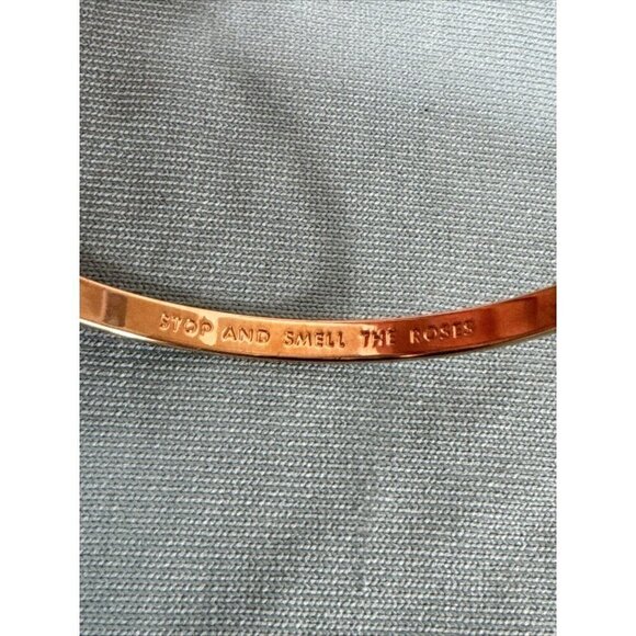 Kate Spade New With Tags Idiom Stop And Smell The Roses Rose Gold Bangle New - Picture 6 of 12